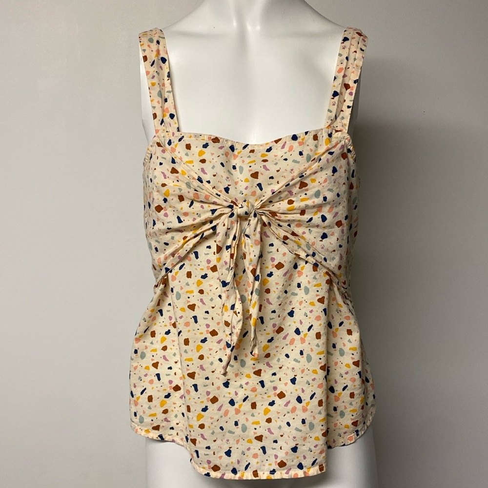 MADEWELL Terrazzo Polka Dot Tie Front Cami Tank Size 2